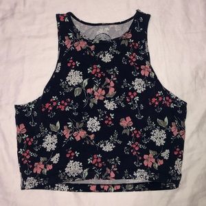 Cropped floral tank top